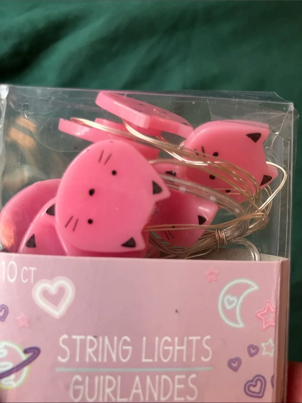 Pink Cat Head String Lights